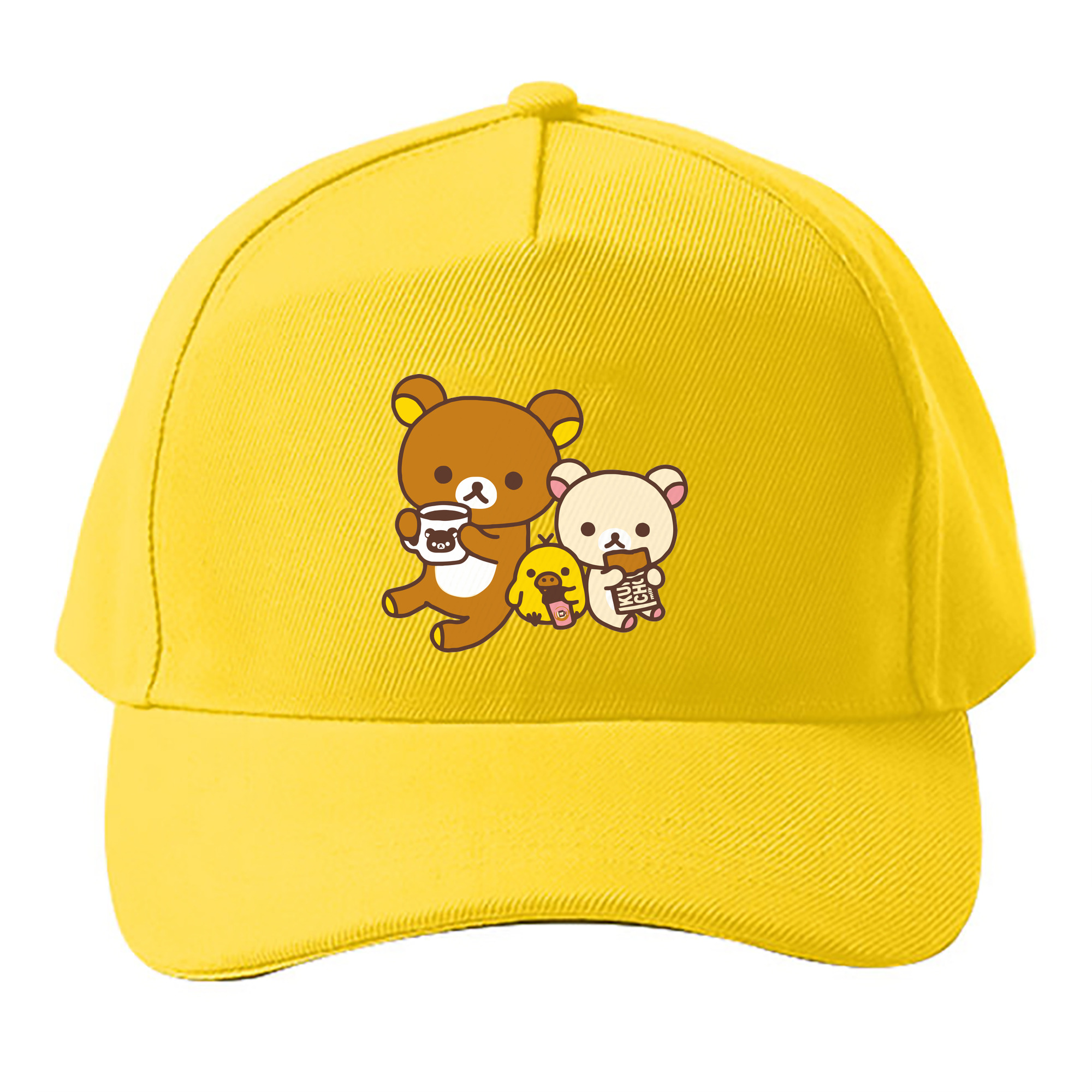 （画像用） リラックマ リラックマ キイロイトリ Rilakkuma Korilakkuma Kiiroitori ベースボールキャップ 綿100％ 男女兼用 帽子 スポーツ